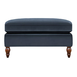 Duresta Vaughan Footstool, Umber Leg Canterbury Linen Navy